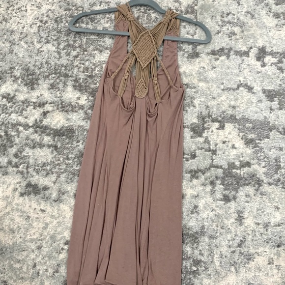 Brown and tan, size S flowy dress, made by Sky - Picture 2 of 3